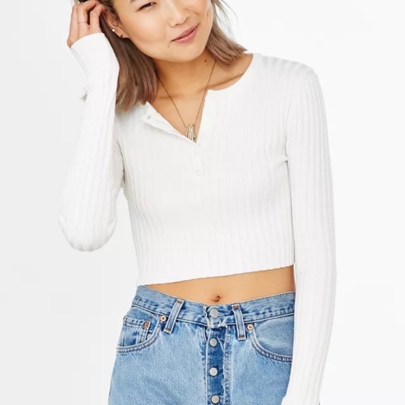 Unif Button Up Crop - Picture 1 of 3